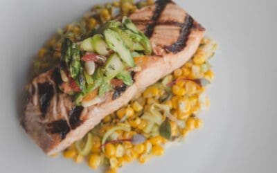 Recipe: Grilled Salmon With Asparagus and Roasted Pepper Salsa