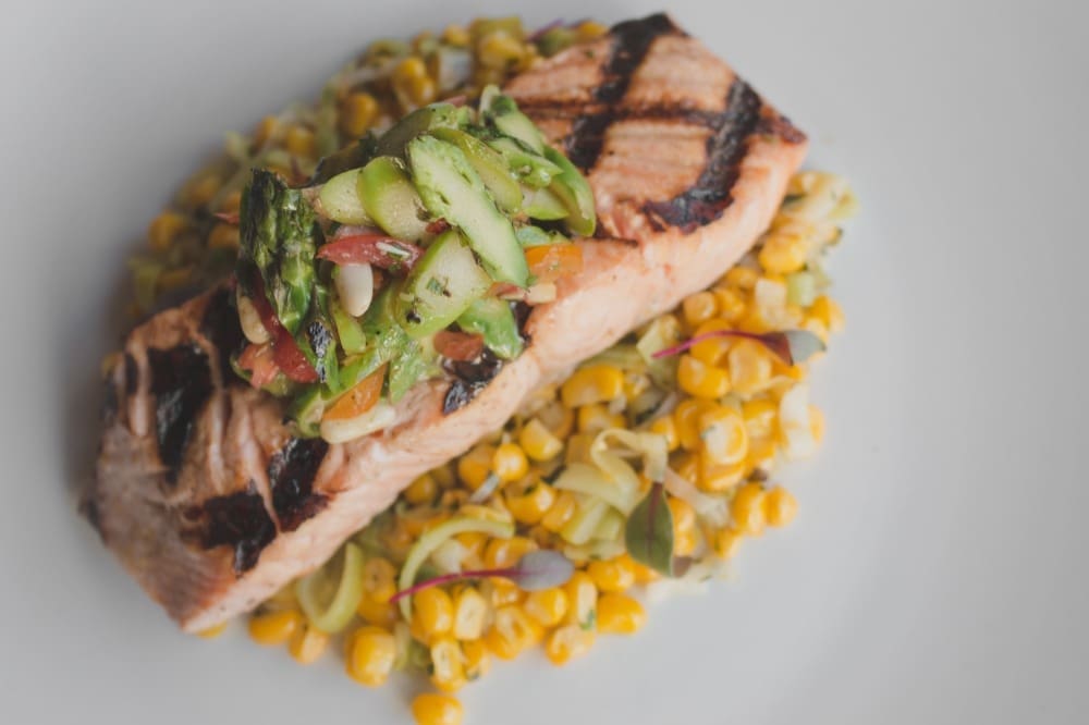 Recipe: Grilled Salmon With Asparagus and Roasted Pepper Salsa