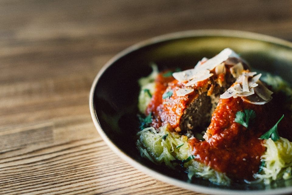 Recipe: Spaghetti Squash with Turkey Meatballs and Marinara