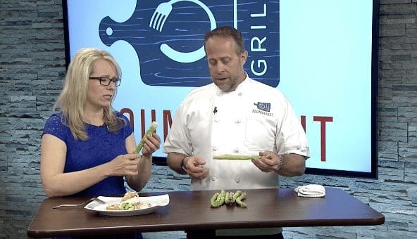 As Seen on Fox 11: Poached Egg and Asparagus Salad